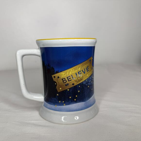 Polar Express Train Mug Blue Ceramic Coffee Cup Warner Bros Christmas - Picture 2 of 3